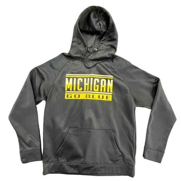 Y2K Colosseum University of Michigan Pullover Blue Hoodie Sweatshirt L - Picture 1 of 4